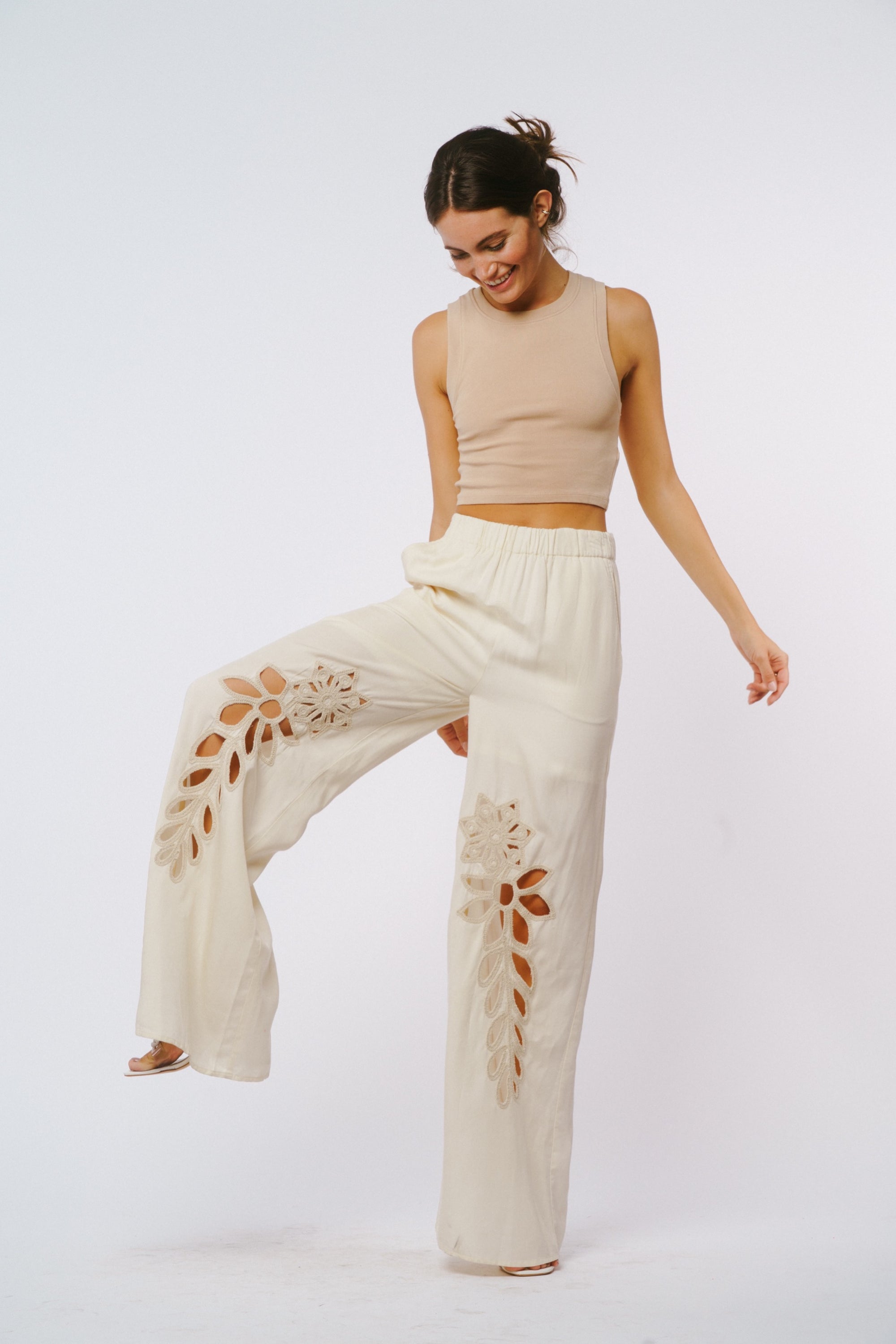 Cutwork Embroidered Pants