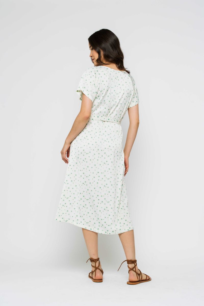 Melanie-Button Front Midi Dress
