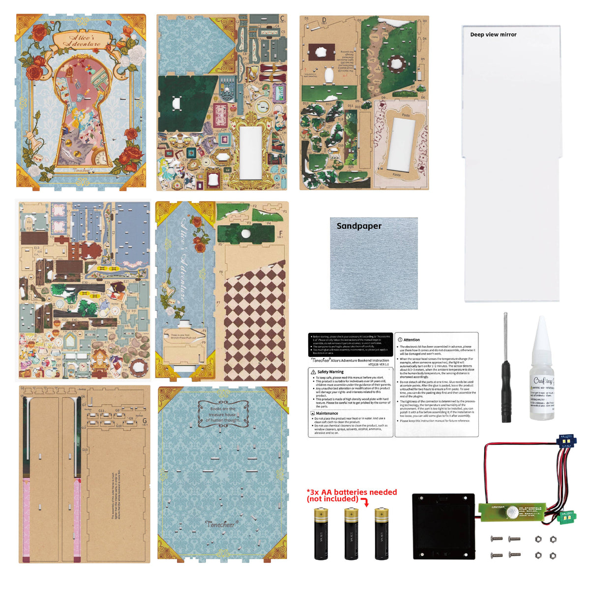 DIY Miniature House Book Nook Kit: Alice&#39;s Adventure