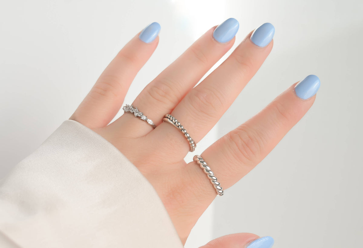 925 Silver Open Rings - Diamond Ring - Croissant Ring