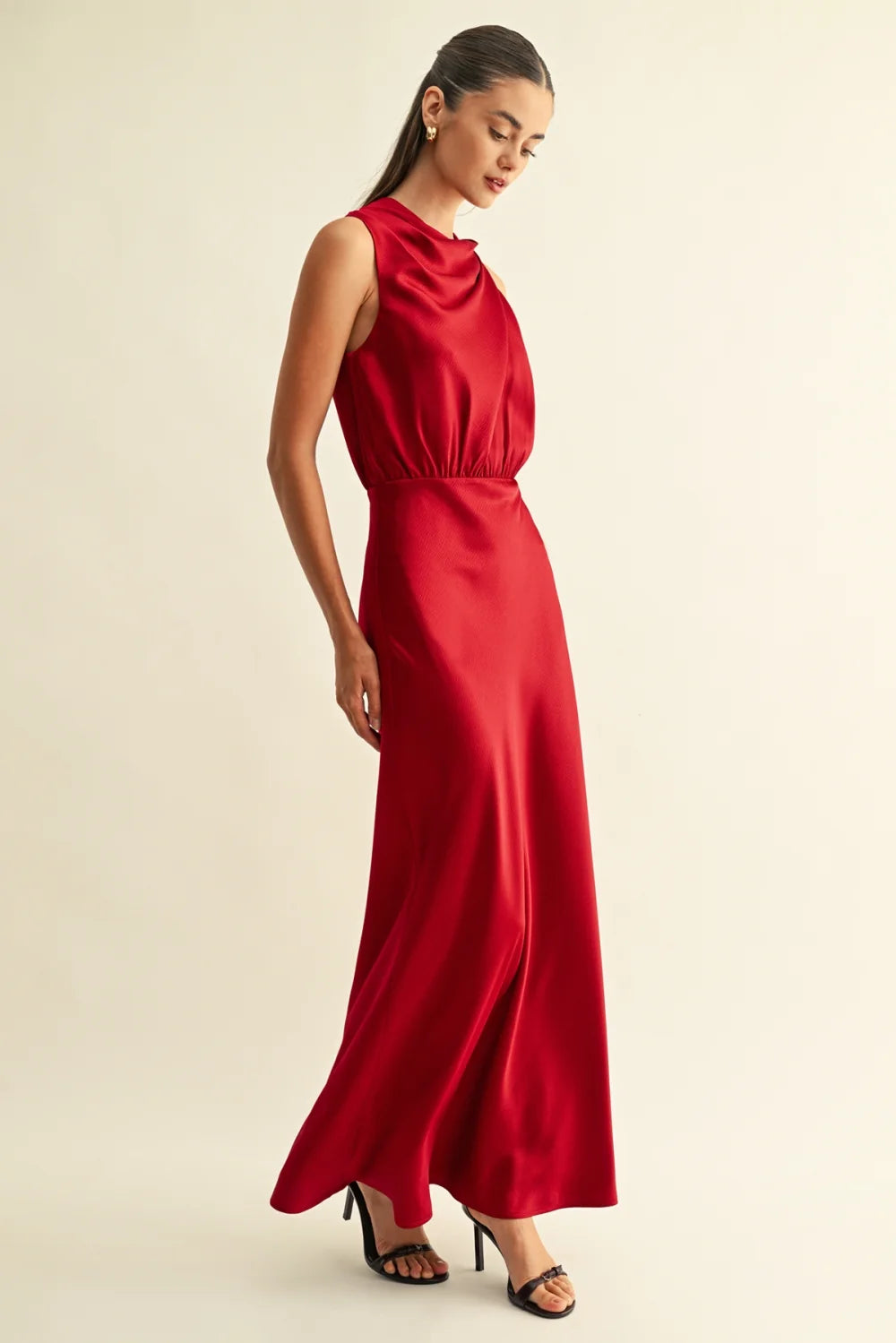 Kate Cowl Drape Asymmetrical Dress