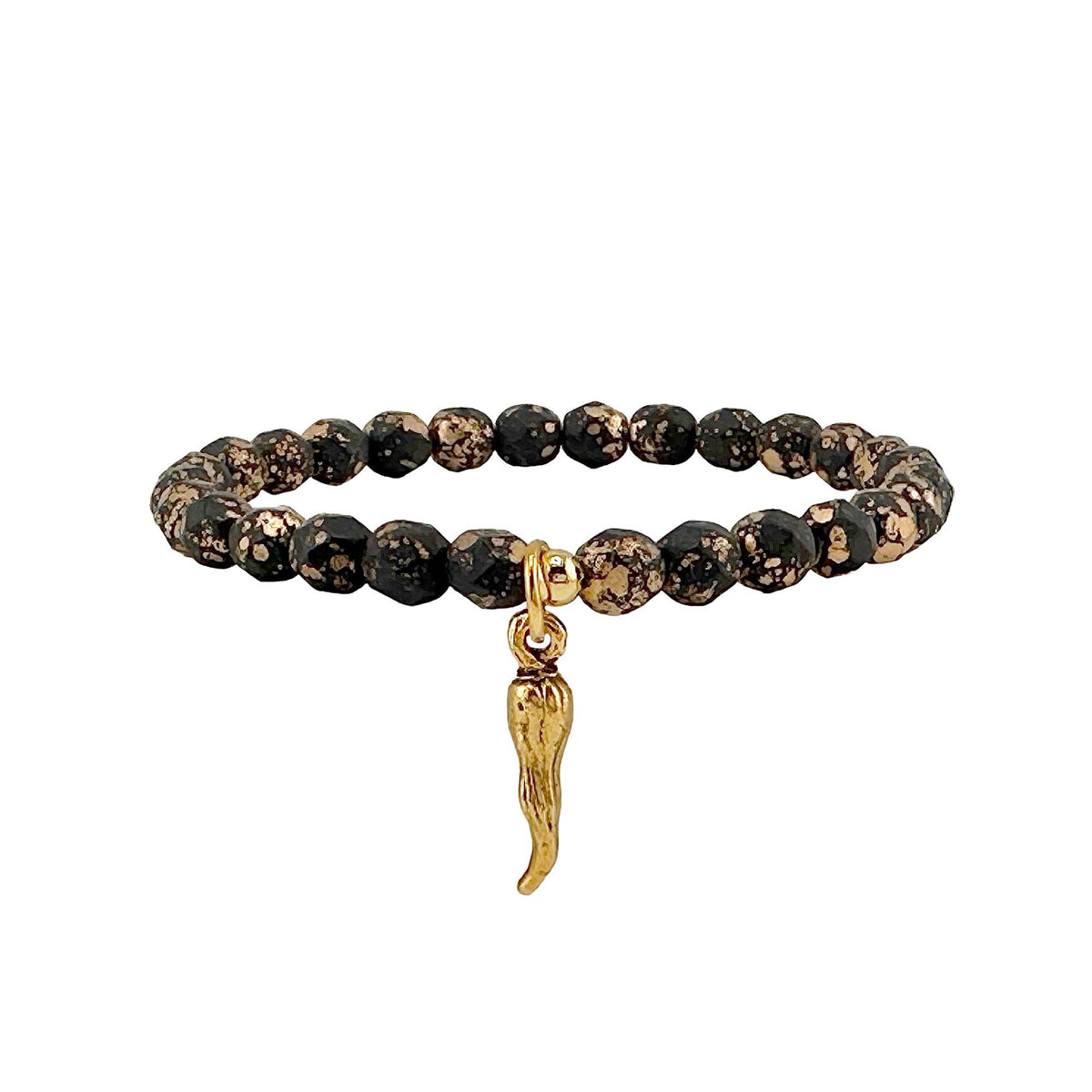 Tina Italian Horn Crystal Beaded Bracelet