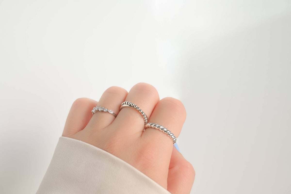 925 Silver Open Rings - Diamond Ring - Croissant Ring