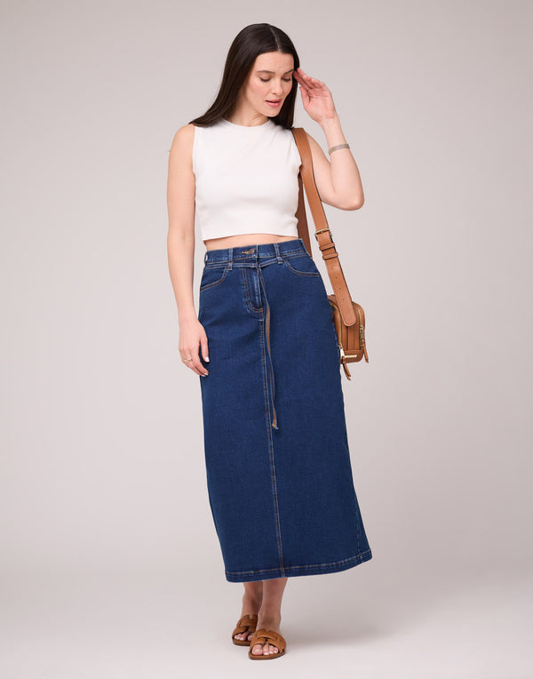 Jean Skirt Blue Daisy - The Loop
