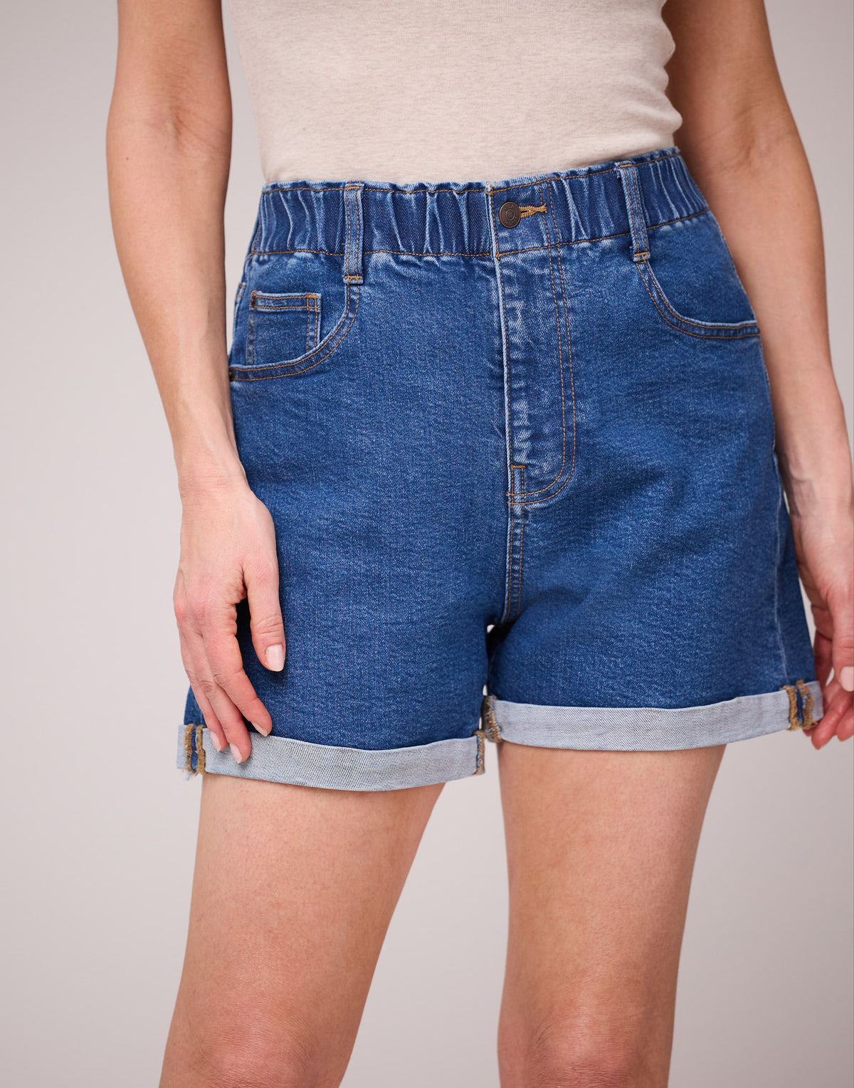 Yoga Jean Shorts - Island Blue
