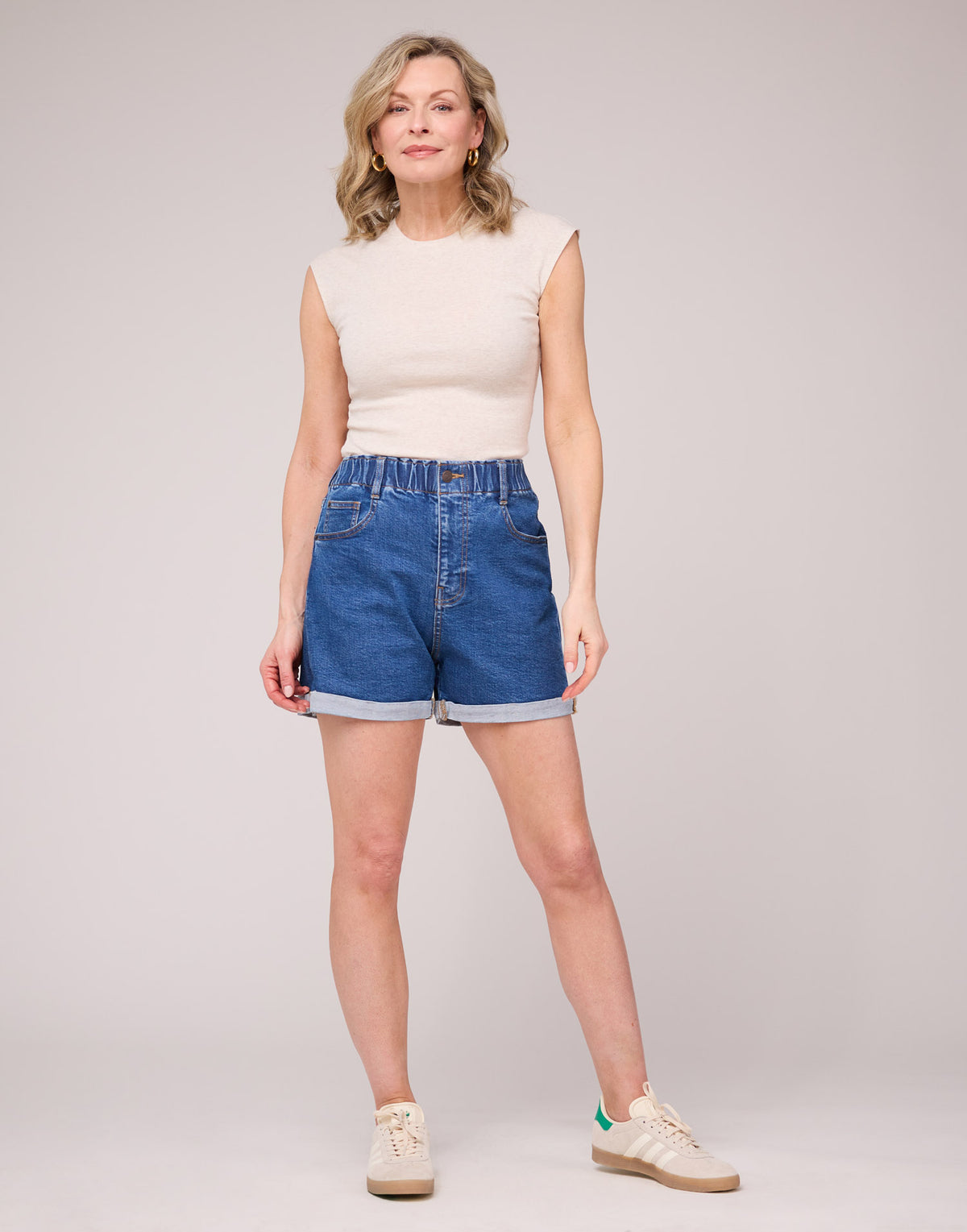 Yoga Jean Shorts - Island Blue