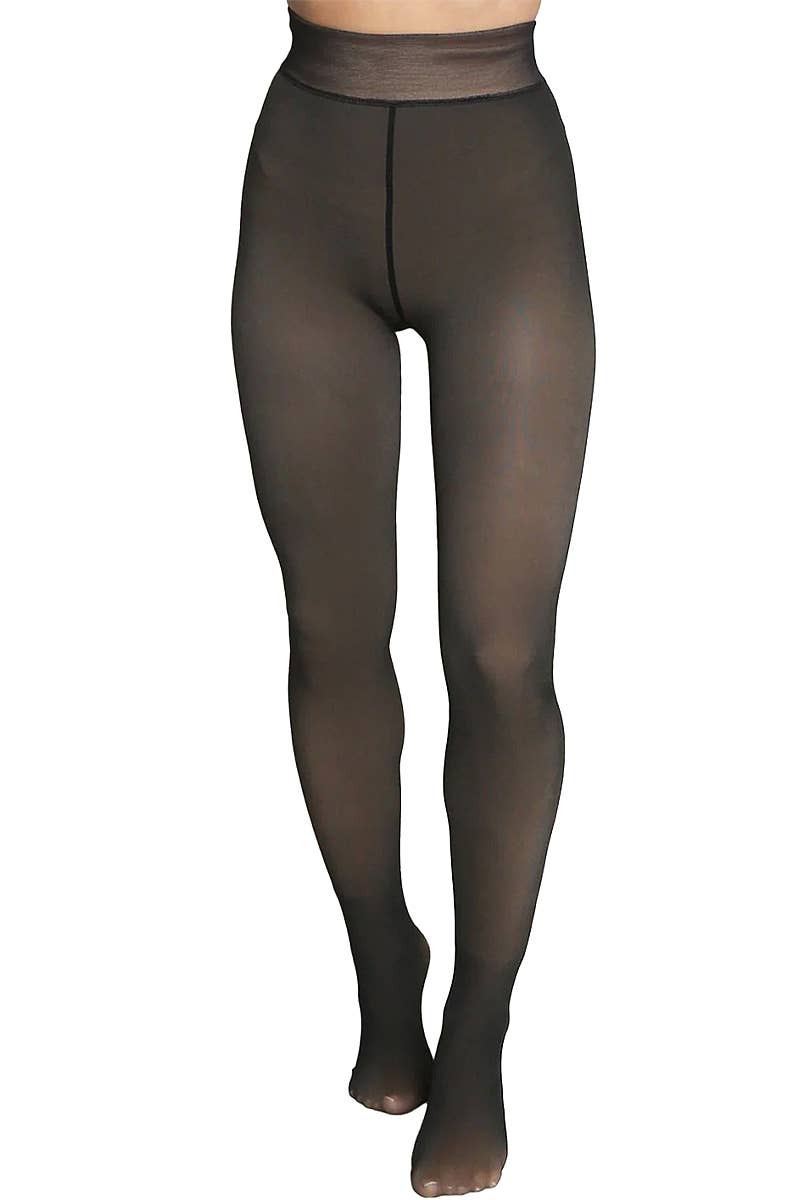 Fake Sheer Fleece Lined Tights