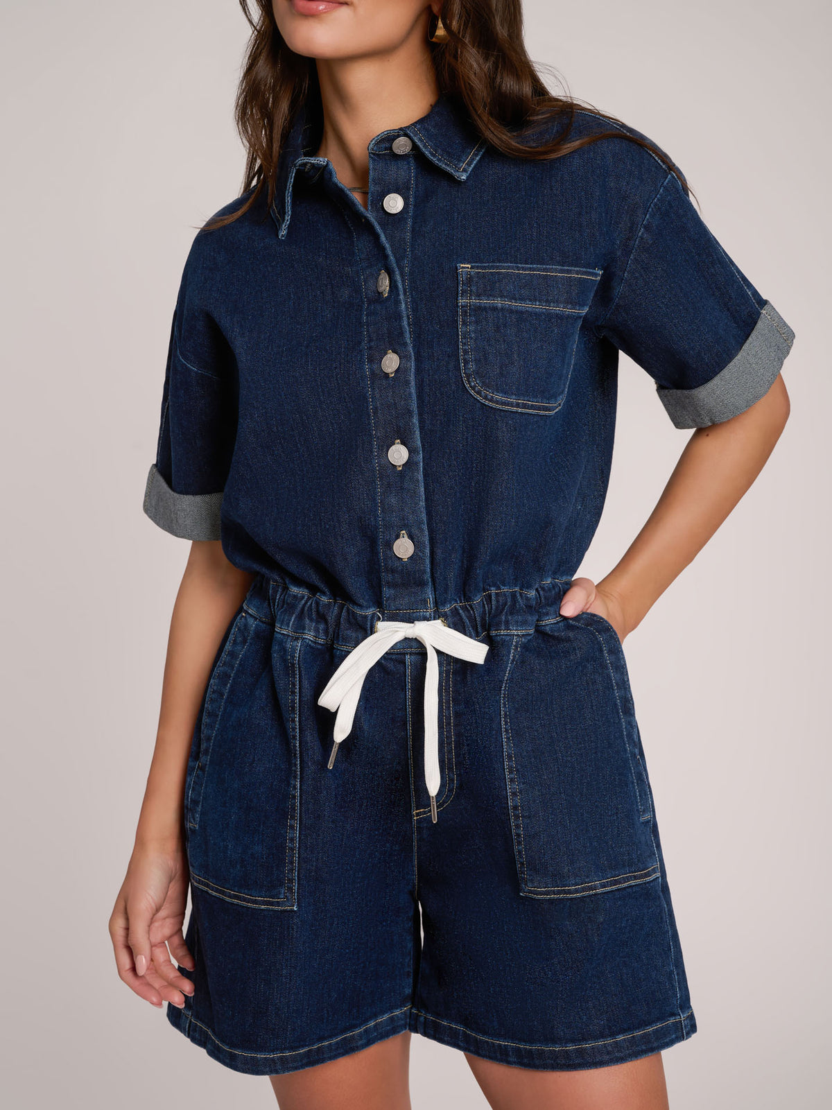 Yoga Jean Romper - Botanical Blue