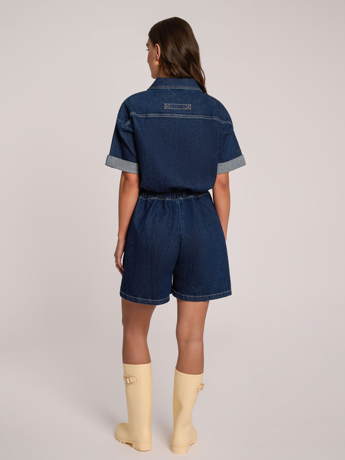 Yoga Jean Romper - Botanical Blue