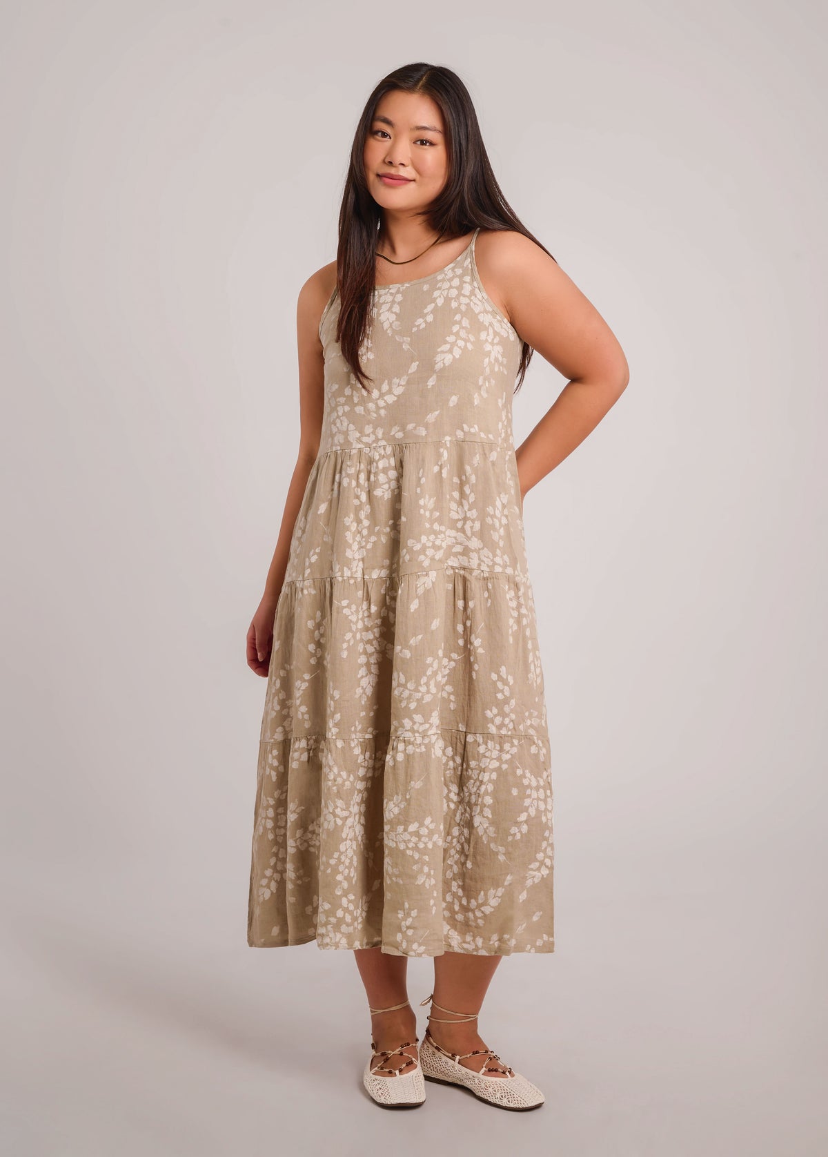 Iris Printed Linen Dress