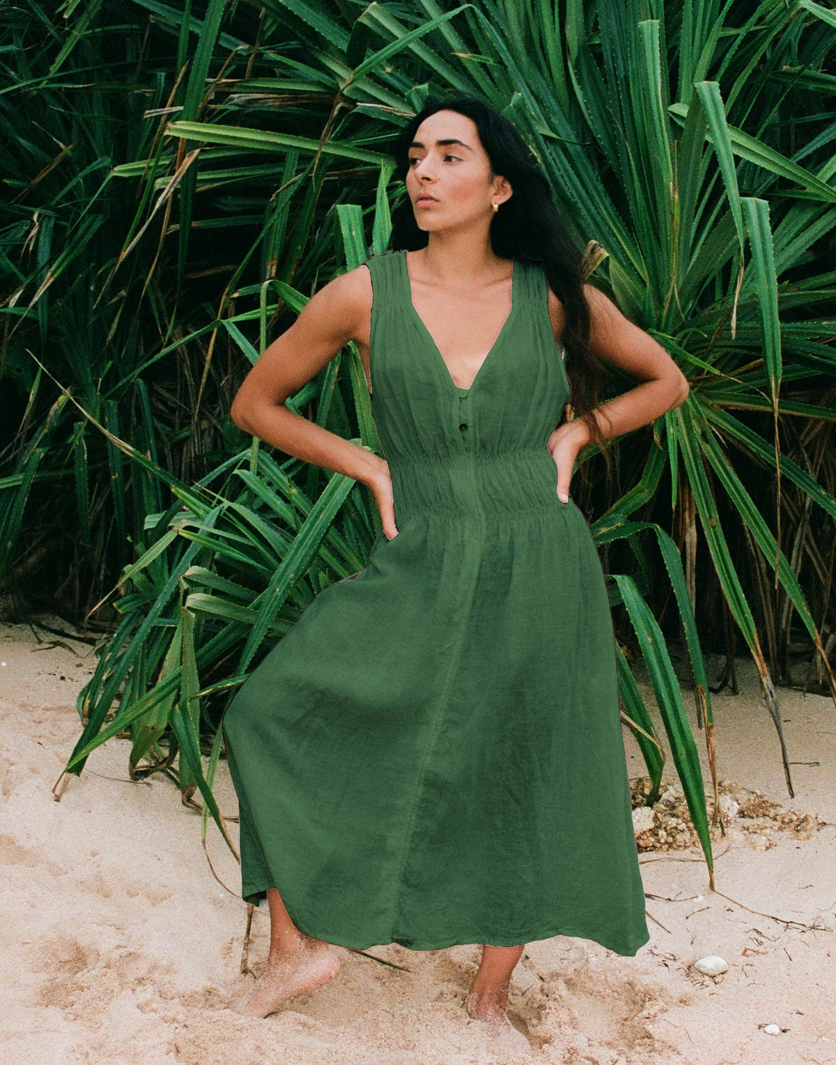 Luna Linen Midi Dress