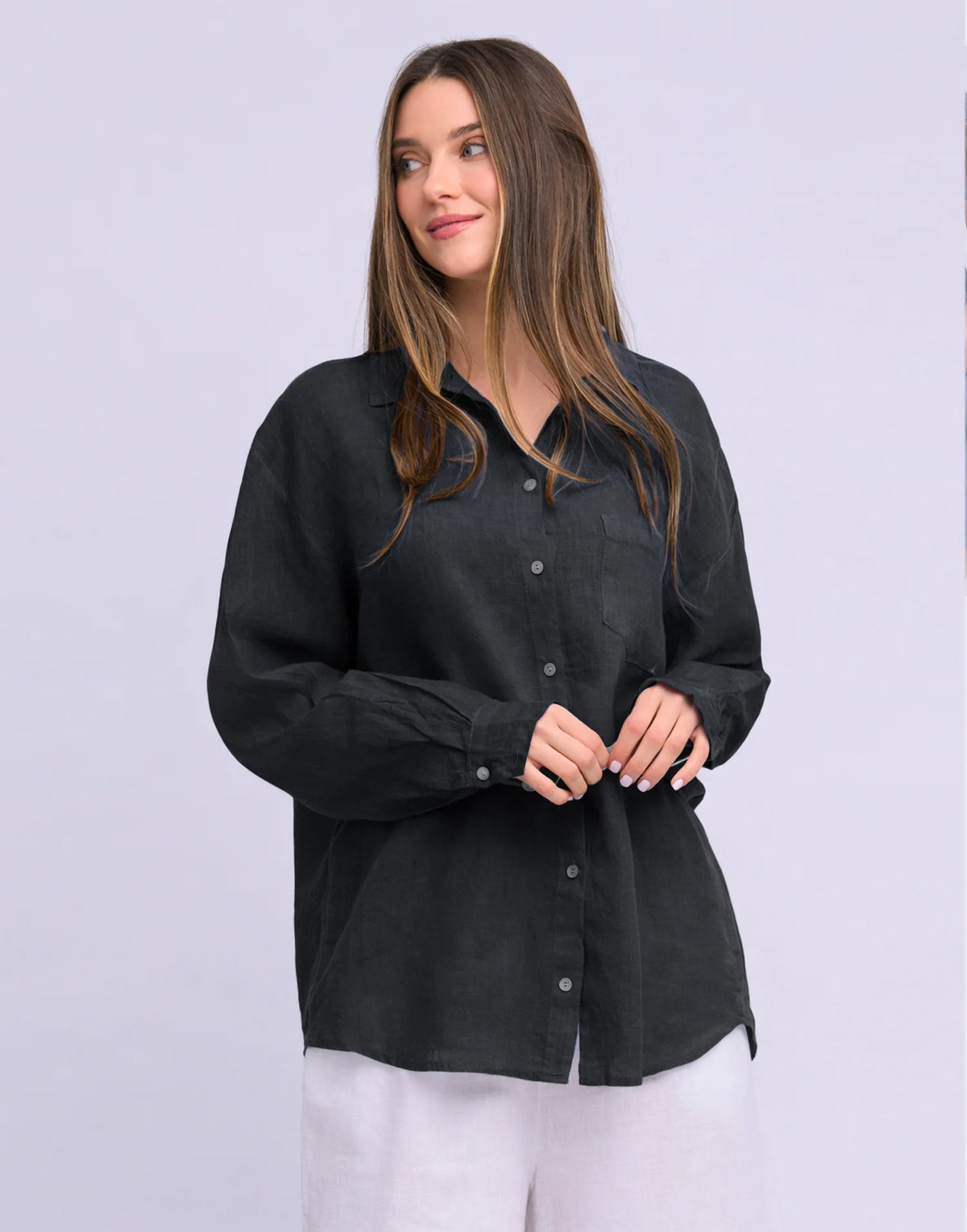 Elena- Linen Long Sleeve Shirt