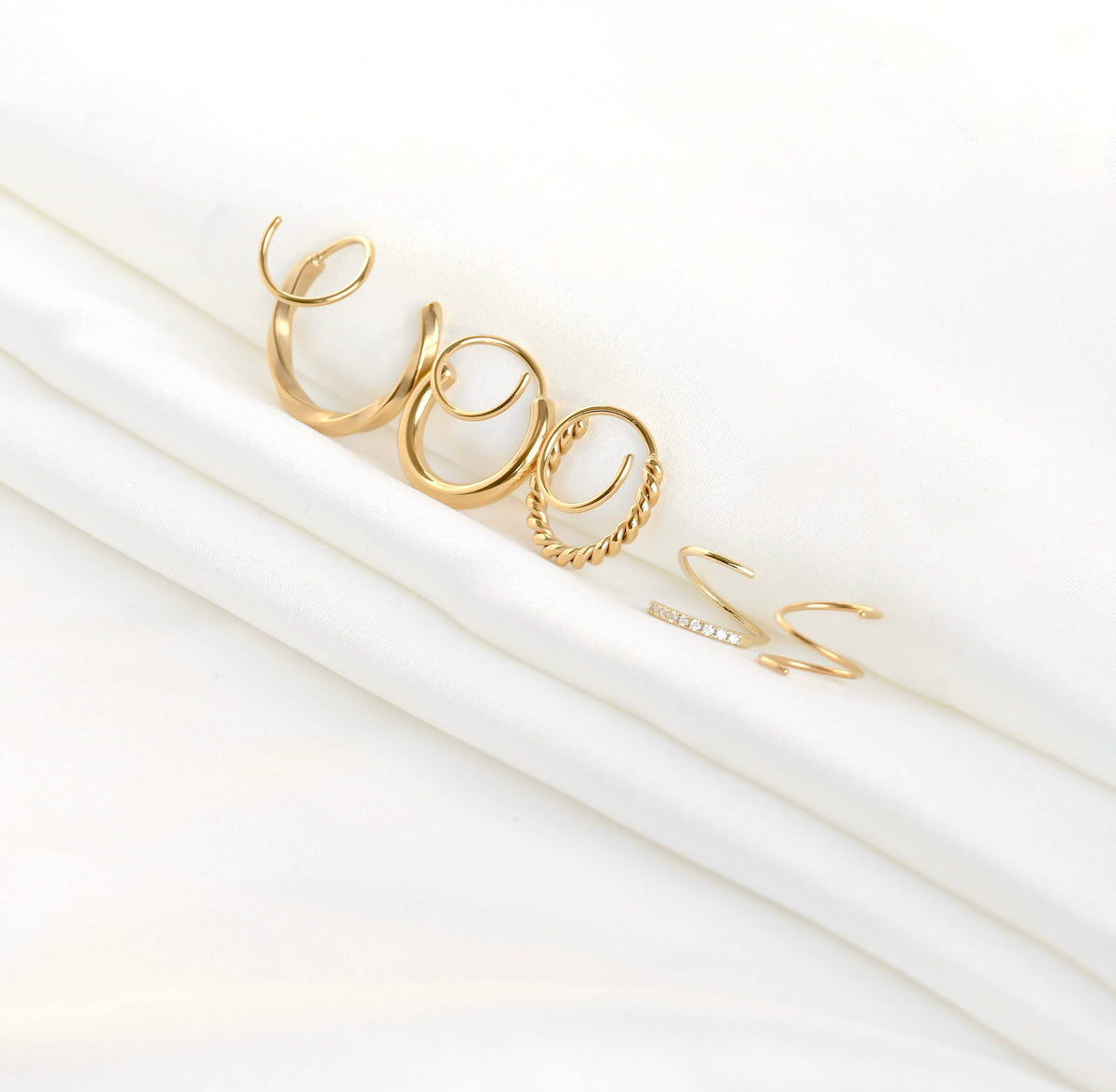 Gold Spiral Hoop Earrings