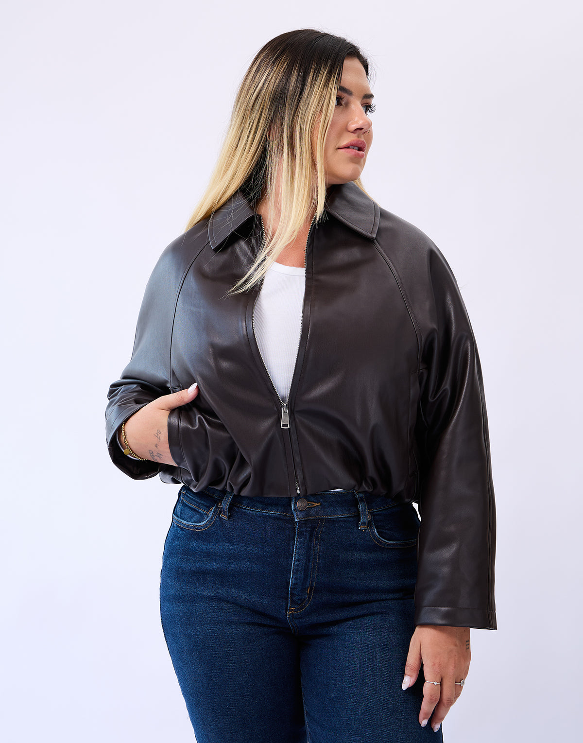 Huggy Vegan Leather Jacket