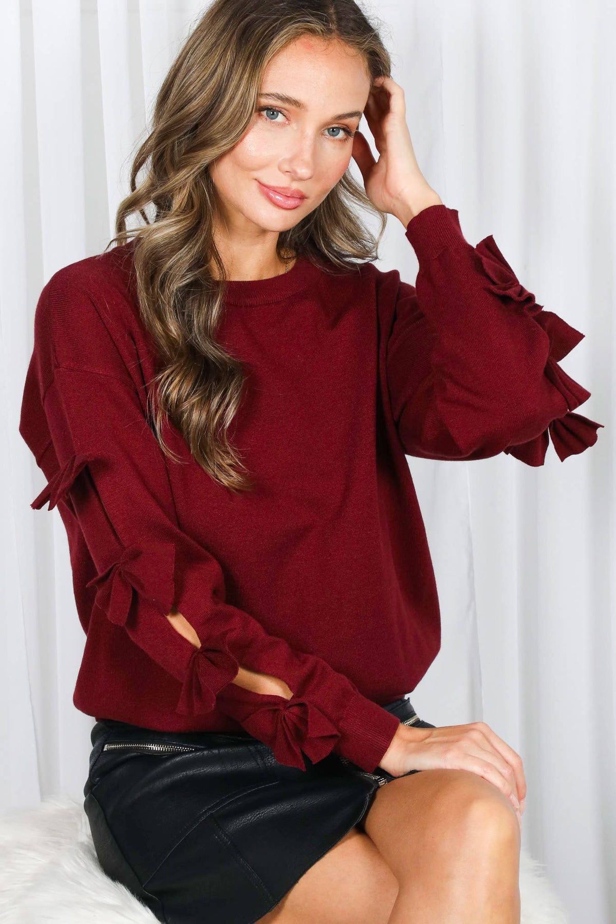 Bow Embellished Sweater
