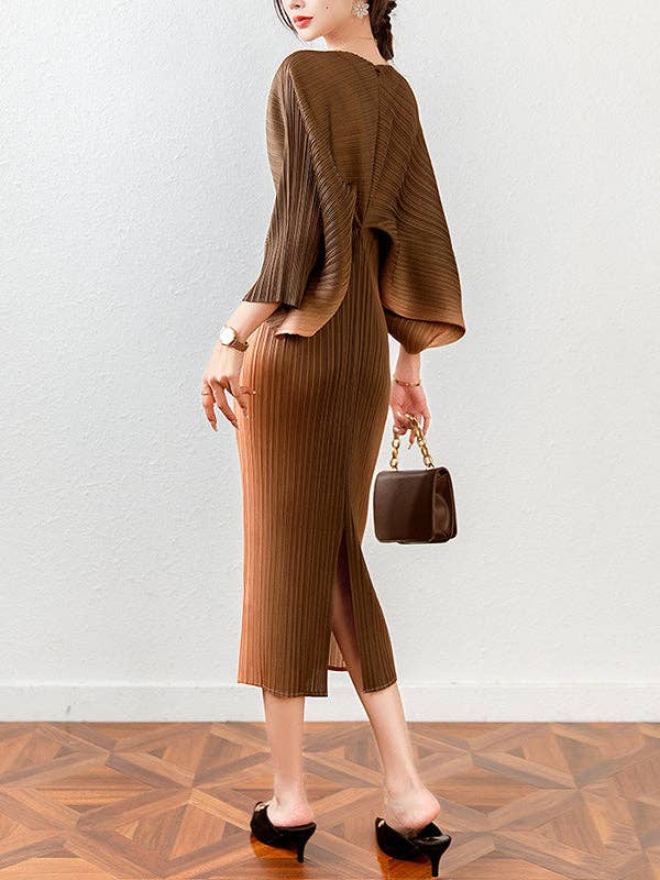 Batwing Pleated Dress