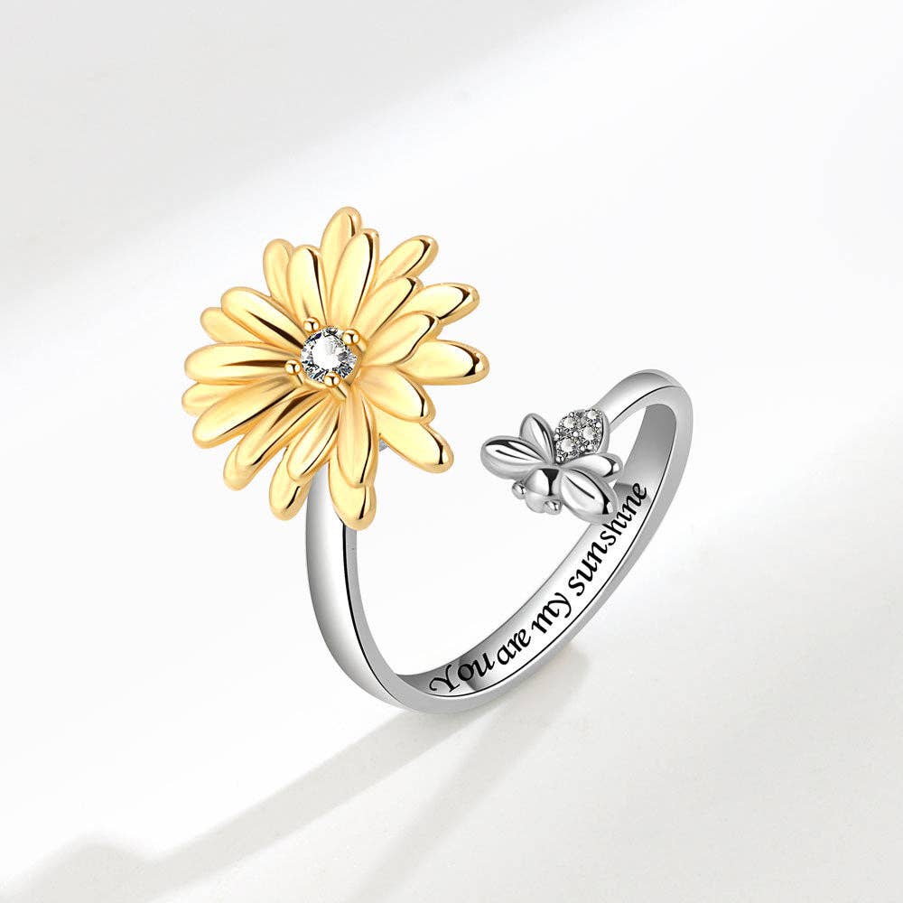 Daisy Bee Fidget Spinner Ring
