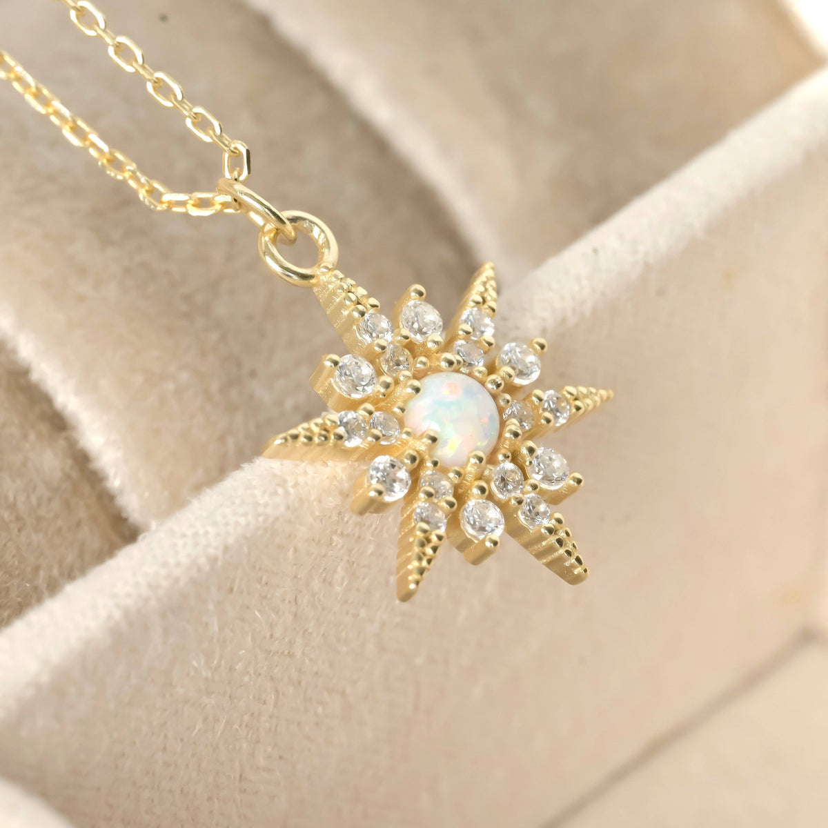 Opal Star Burst Necklace