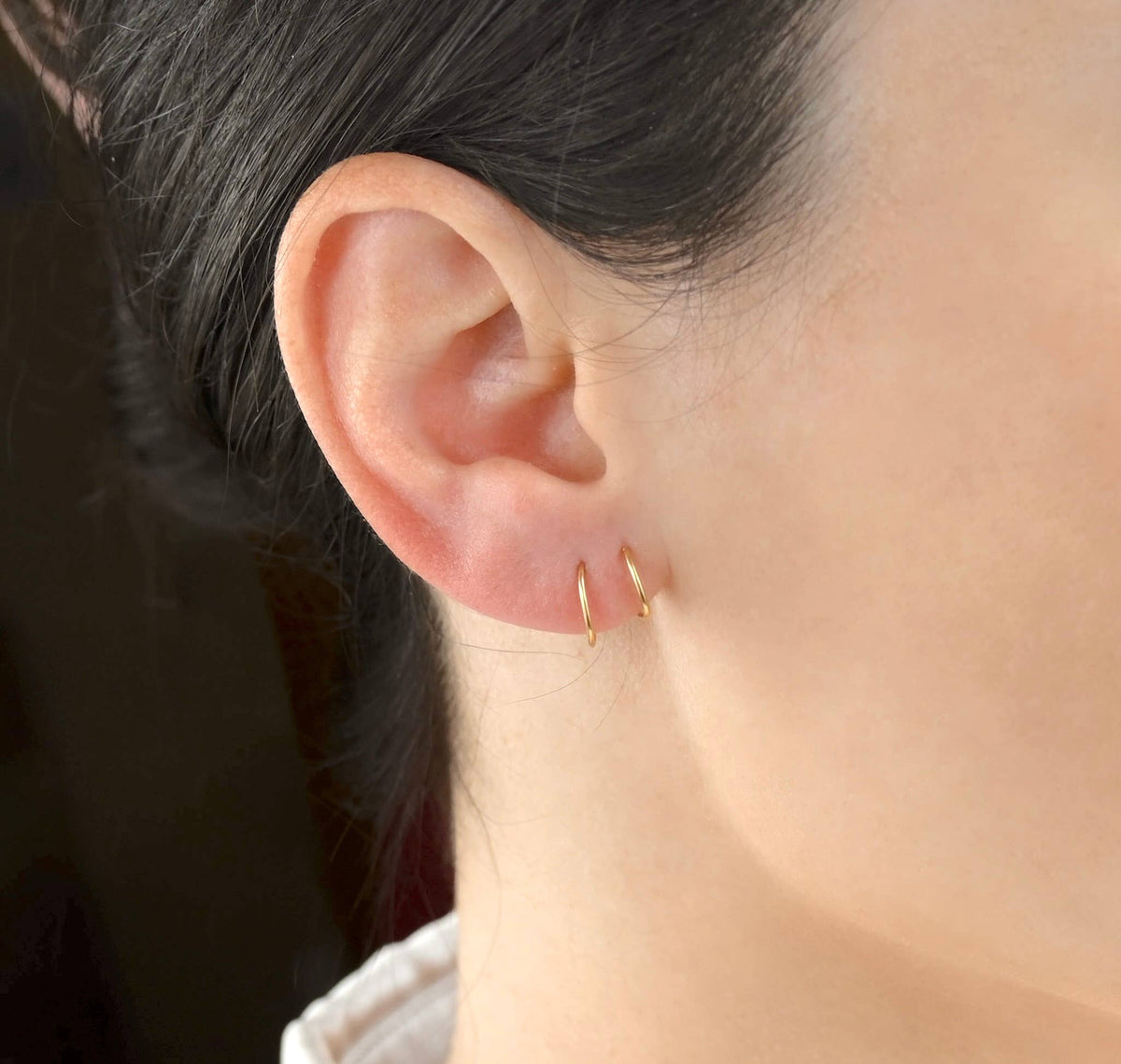 Gold Spiral Hoop Earrings