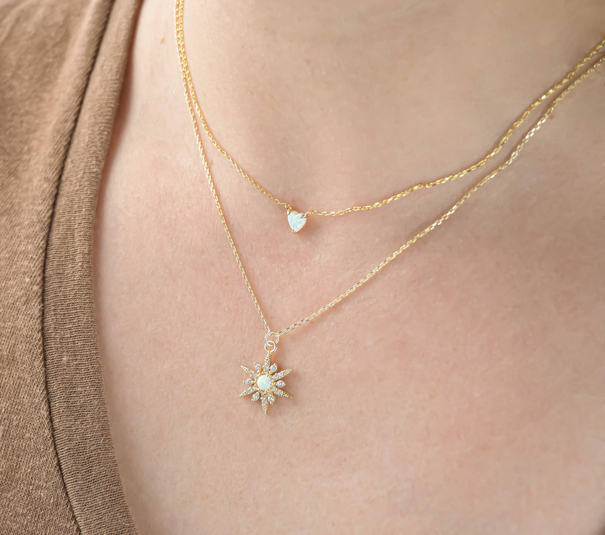 Opal Star Burst Necklace