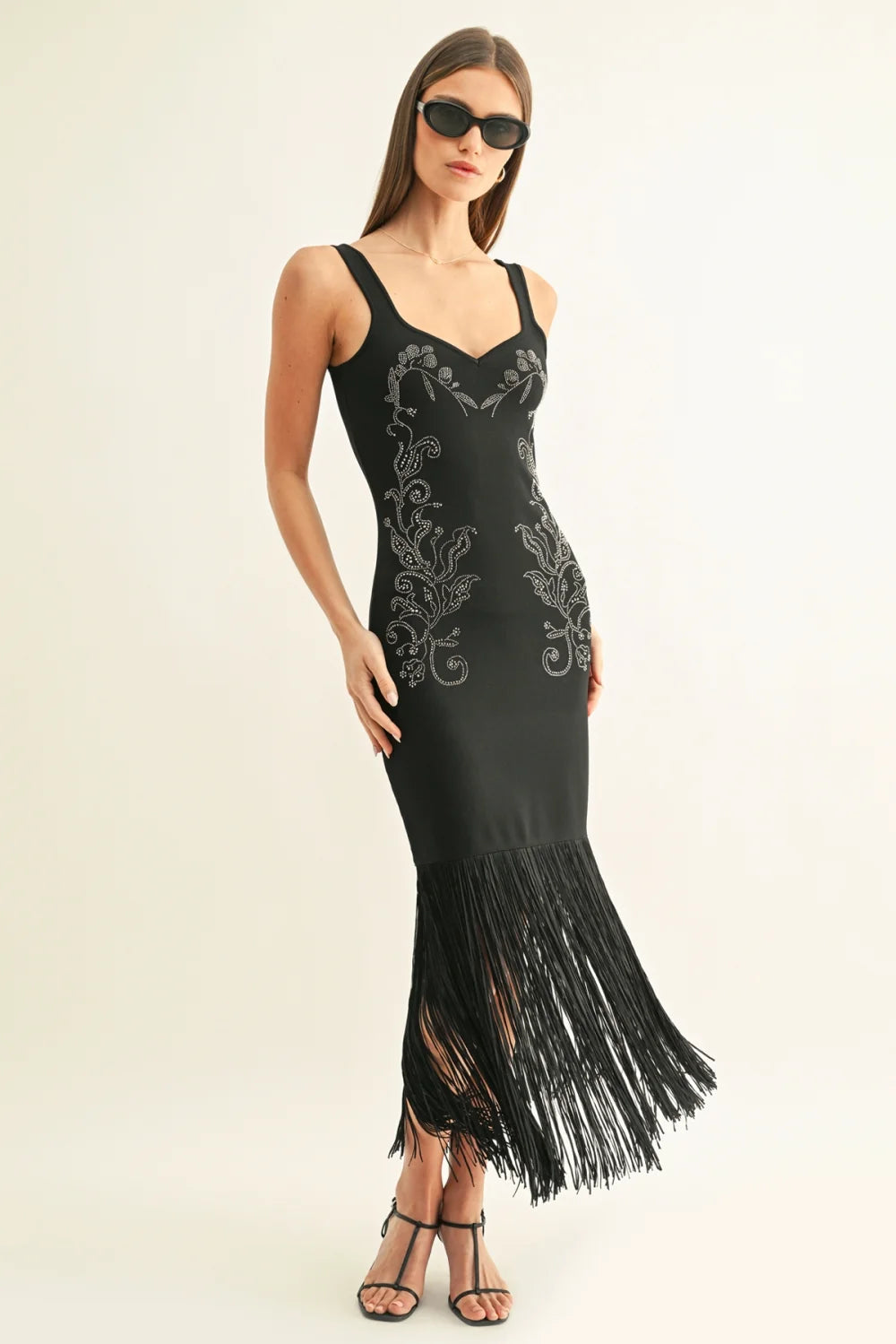 Amani Sparkle Fringed Maxi Dress