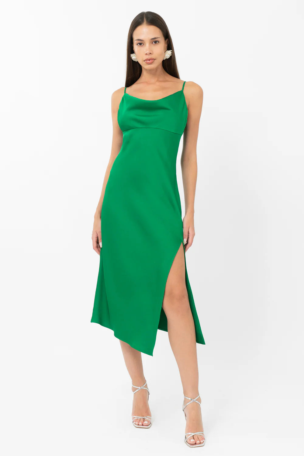 Faith Front Slit Slip Dress