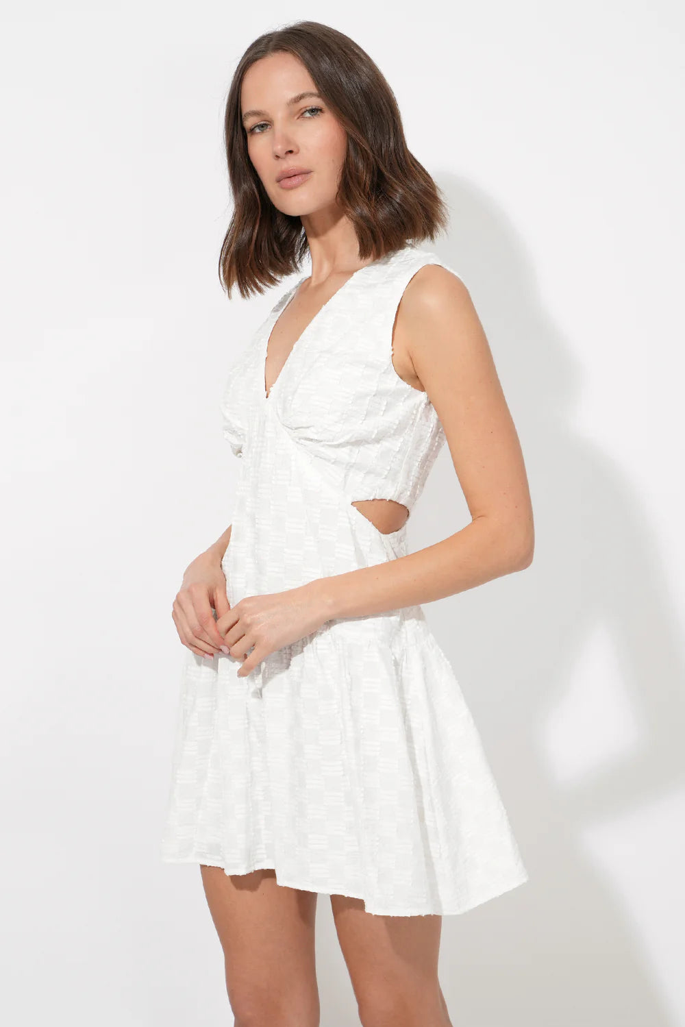 Junia Side Cut Linen Dress - The Loop Junia Side Cut Linen Dress - The Loop