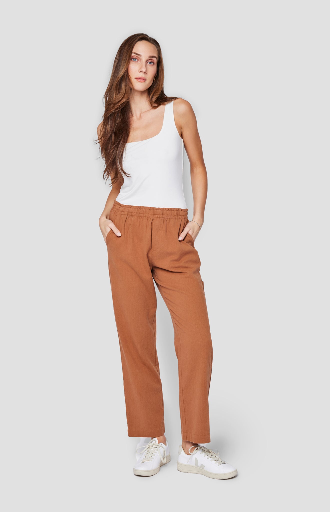 Well Suited Knit Paperbag Pants- Camel – The Pulse Boutique