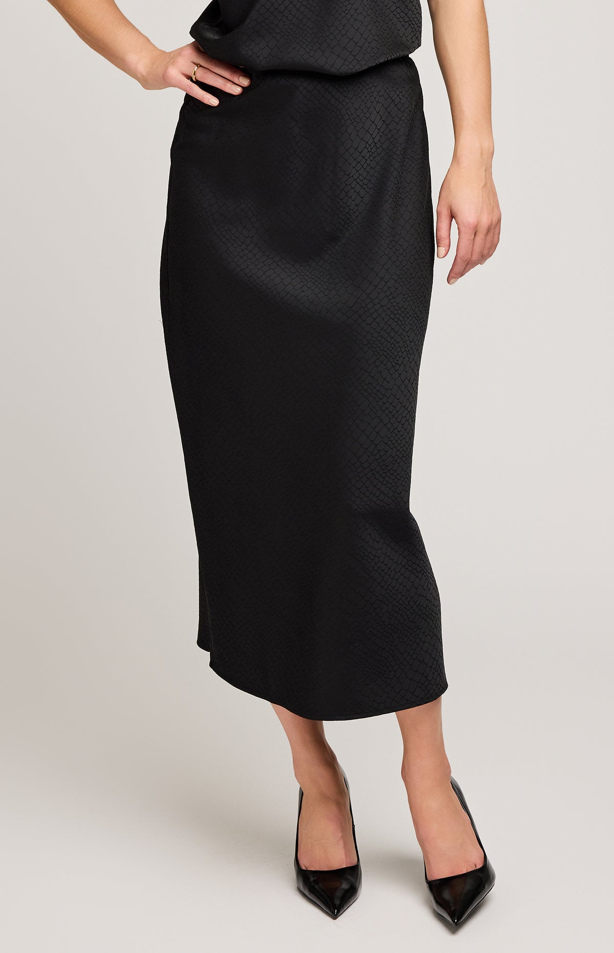 Bonnie Satin Midi Skirt