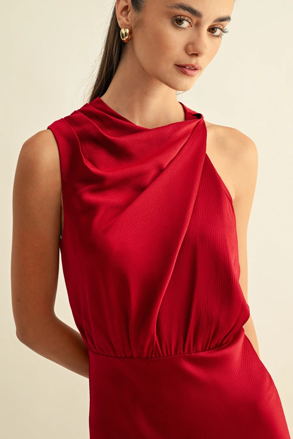 Kate Cowl Drape Asymmetrical Dress