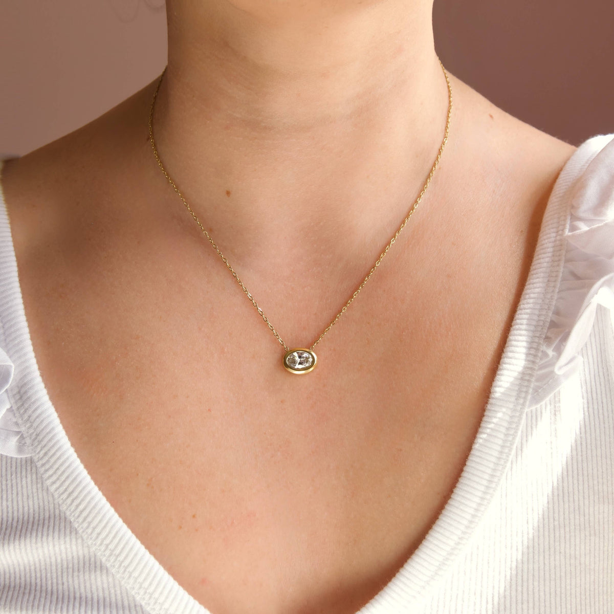 Oval Crystal Necklace