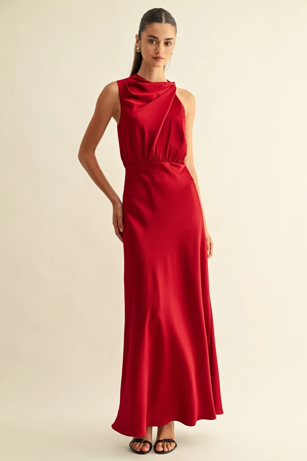 Kate Cowl Drape Asymmetrical Dress