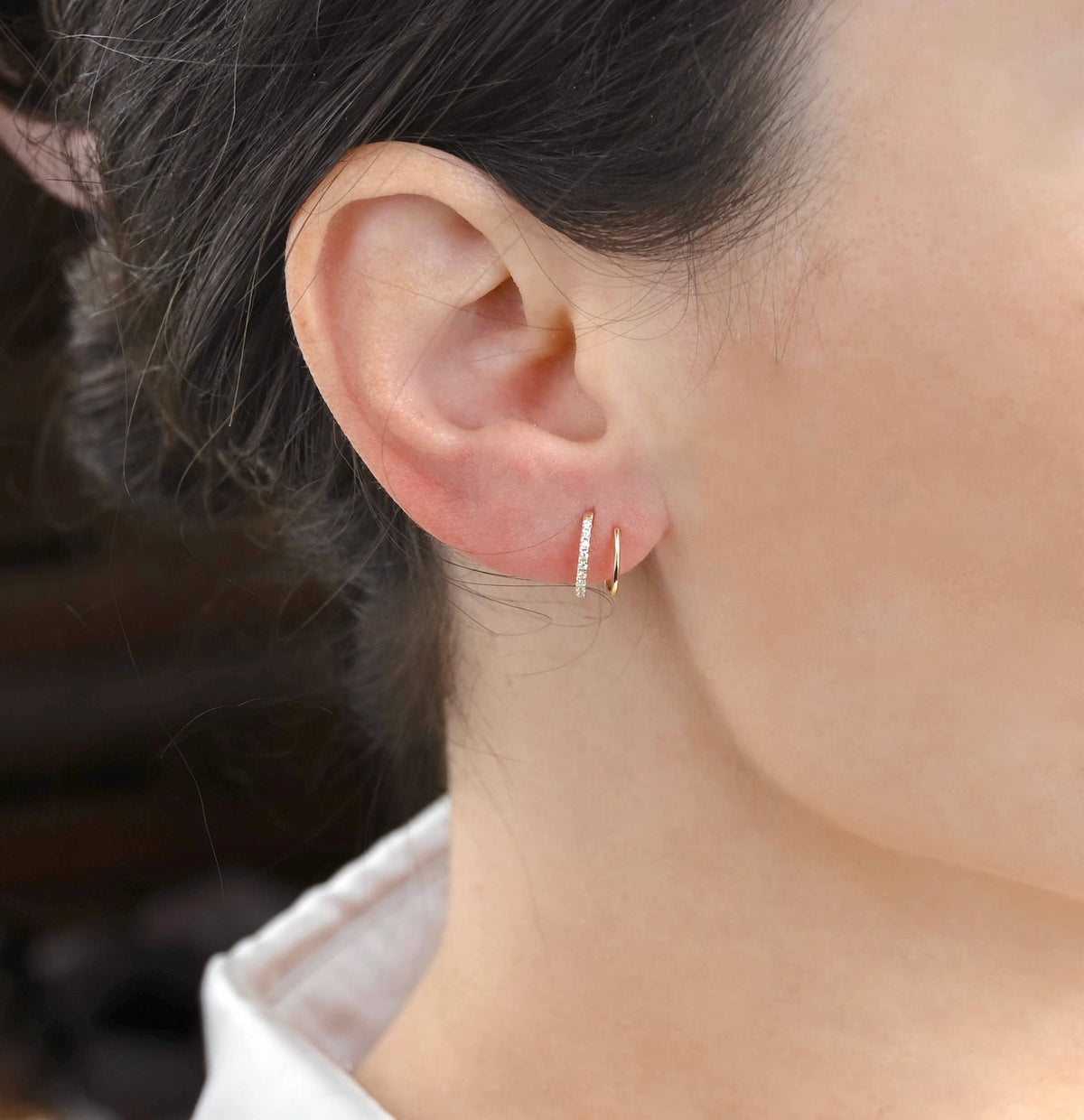 Gold Spiral Hoop Earrings