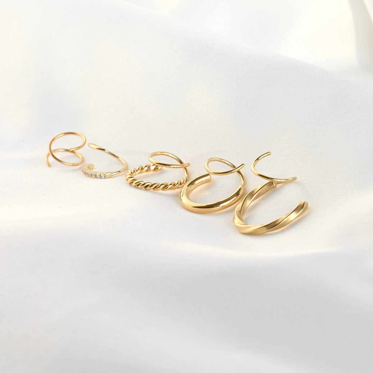 Gold Spiral Hoop Earrings