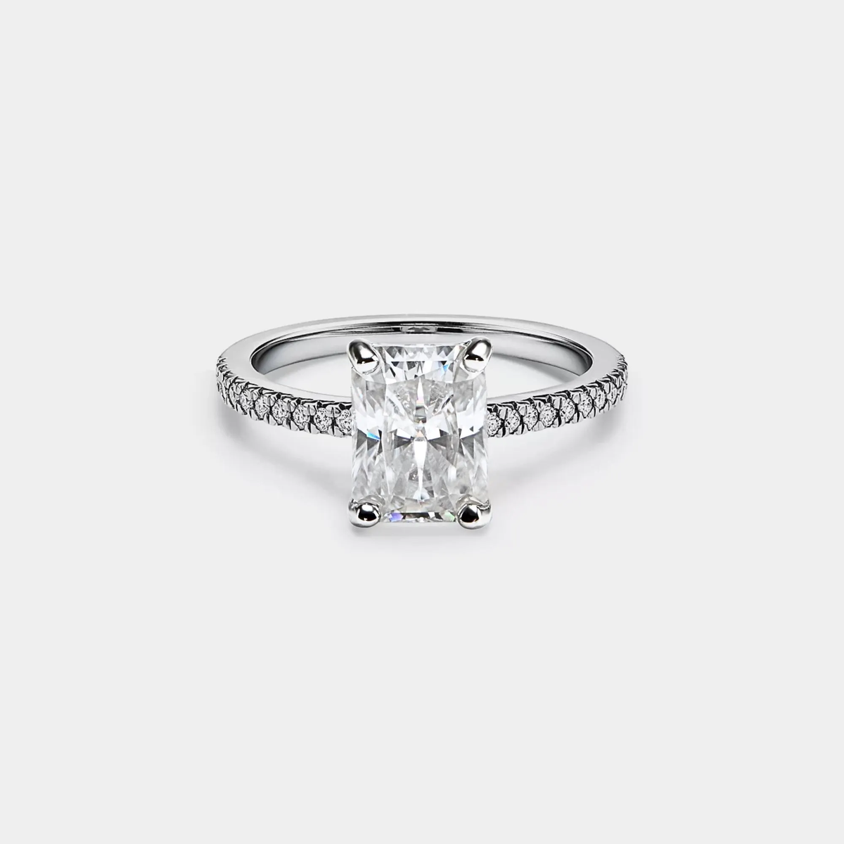 Princess Emerald Cut Moissanite Ring