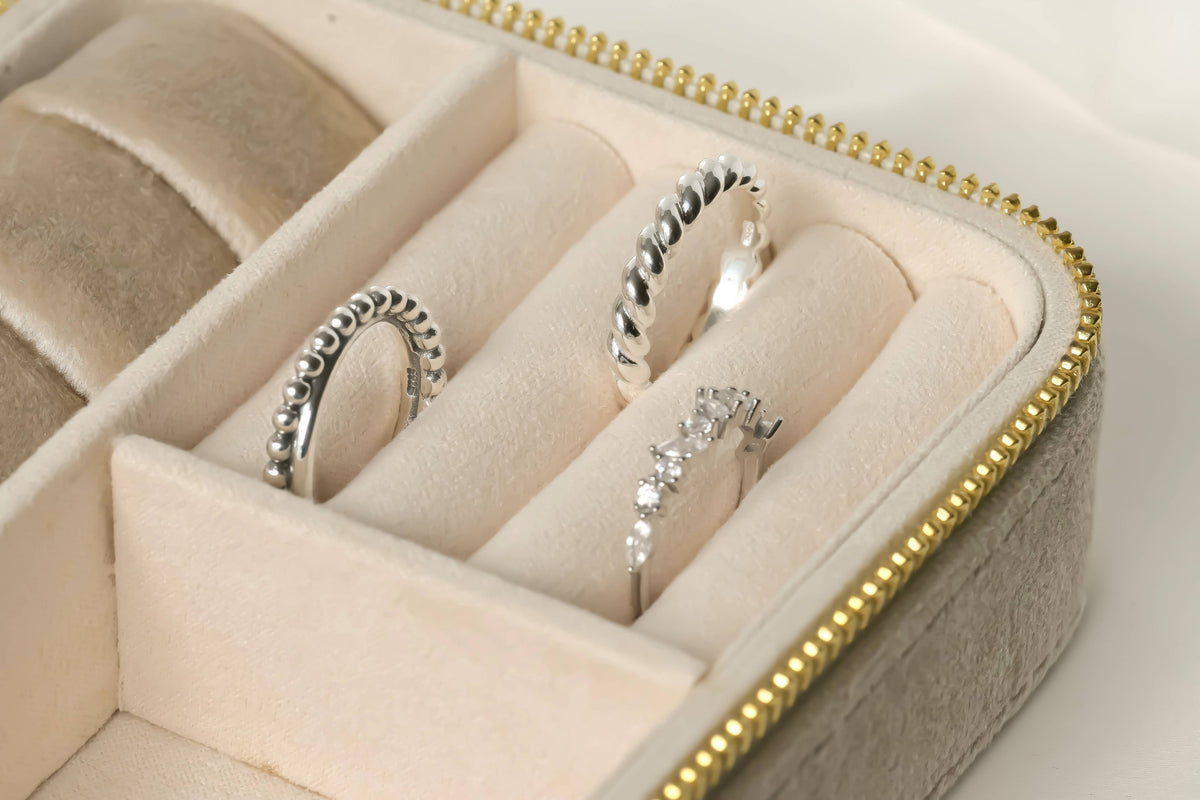 925 Silver Open Rings - Diamond Ring - Croissant Ring