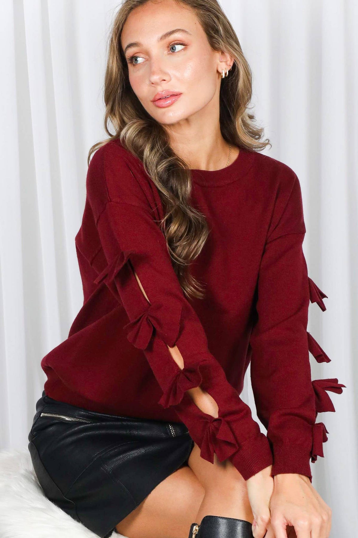 Bow Embellished Sweater