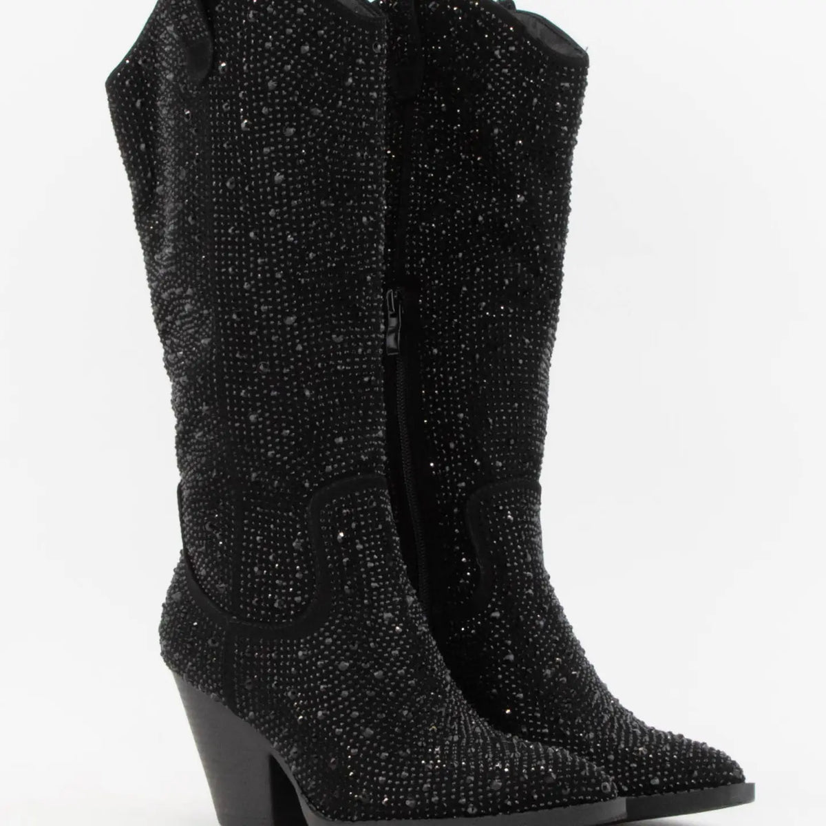 Rhinstone Mid-Calf Boot