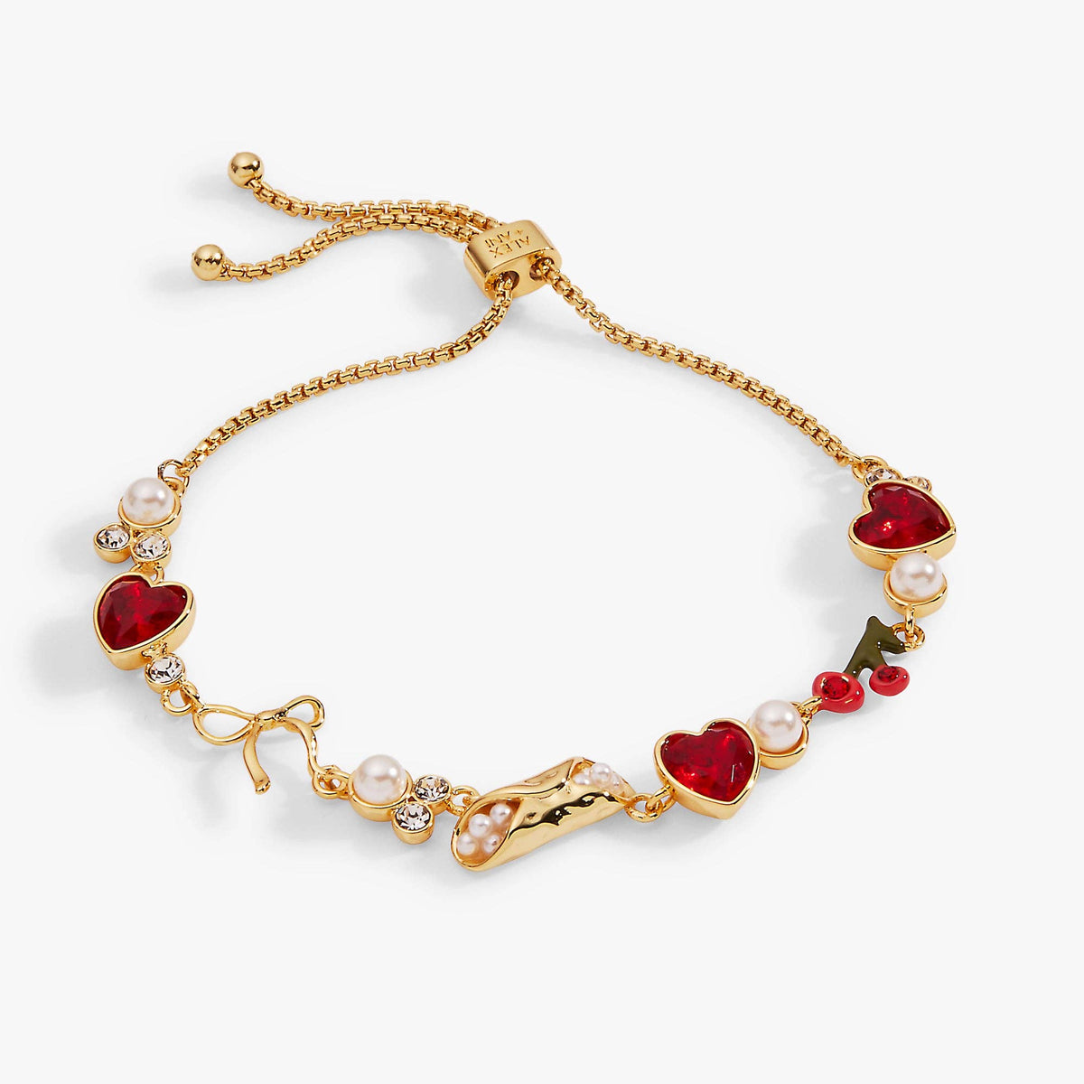 'There Cannoli Be You' Bow &amp; Heart Adjustable Bolo Bracelet