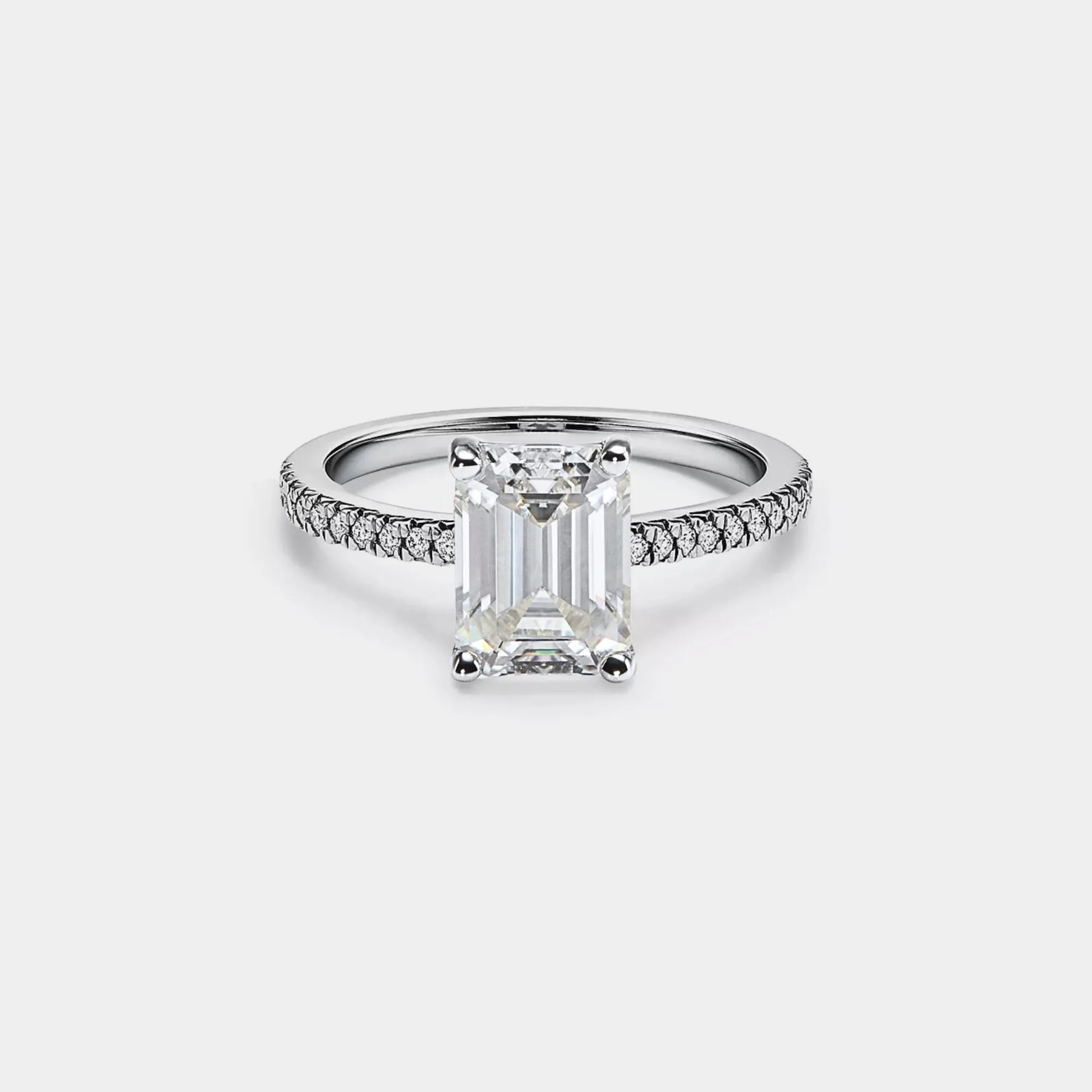 Princess Emerald Cut Moissanite Ring