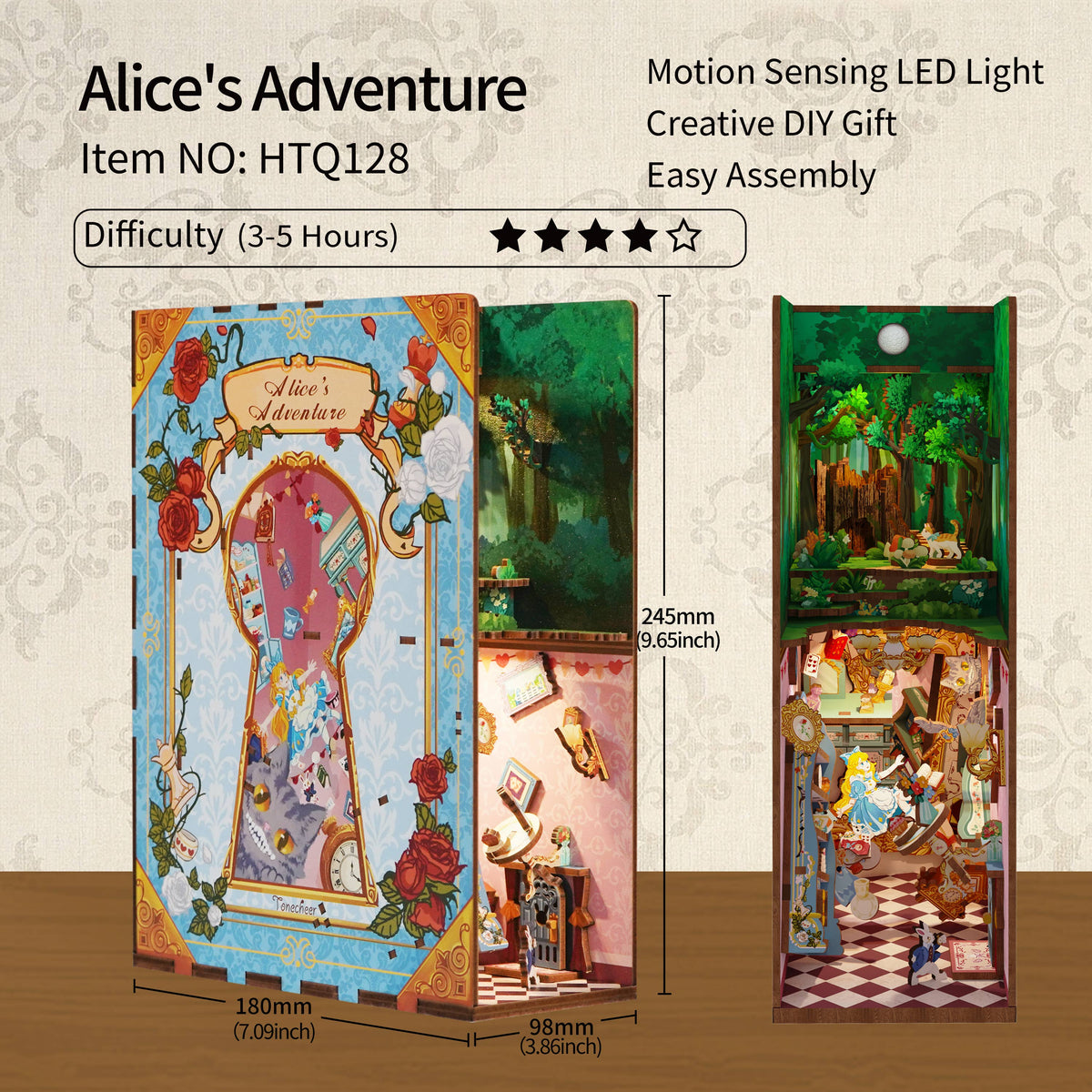 DIY Miniature House Book Nook Kit: Alice&#39;s Adventure