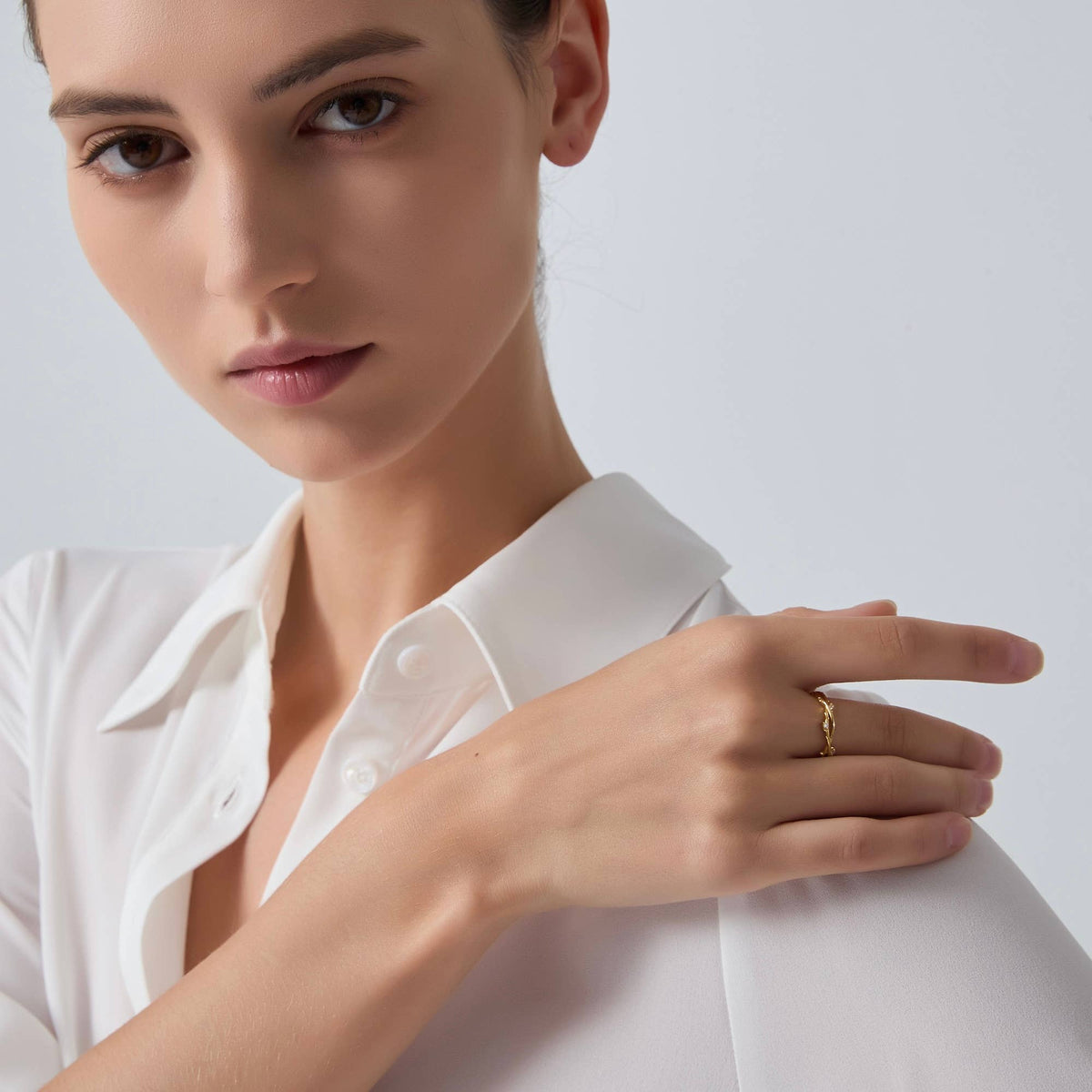 Olive Vine Stacking Ring