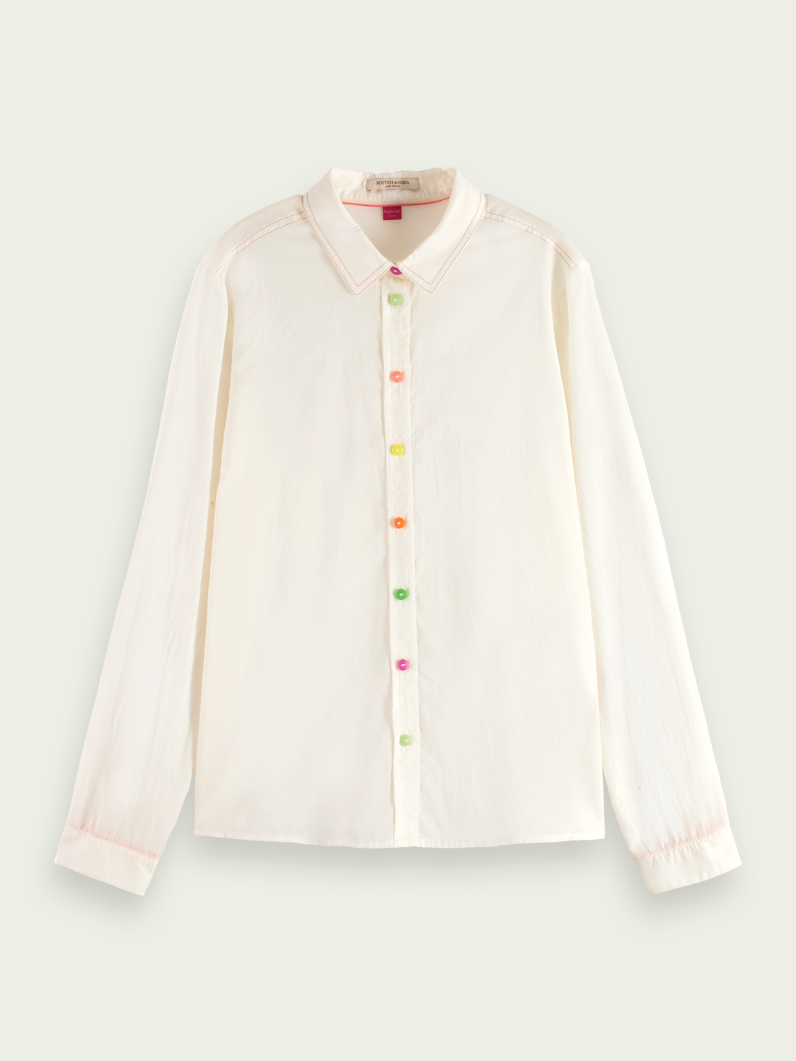 Regular fit colourful-button shirt