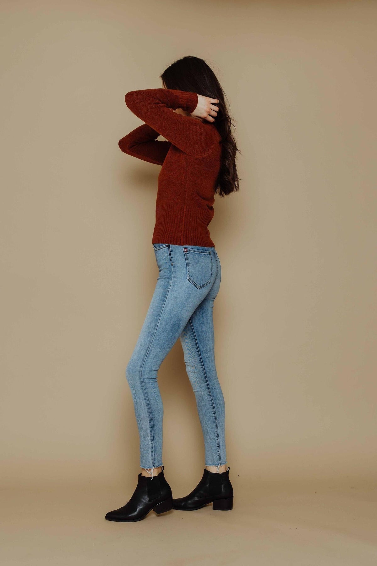 Cara Shrunken Crew Neck Sweater