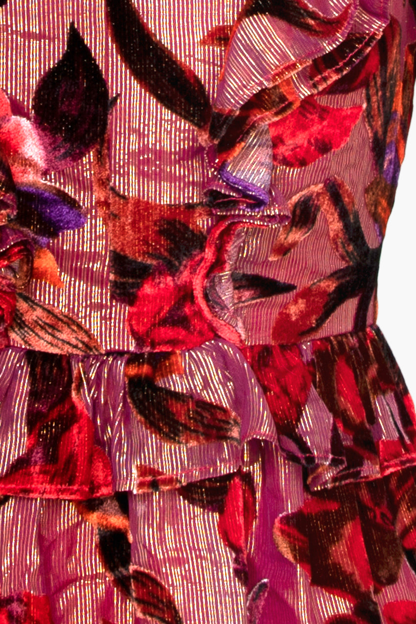 Khalia Burnout Velvet Dress