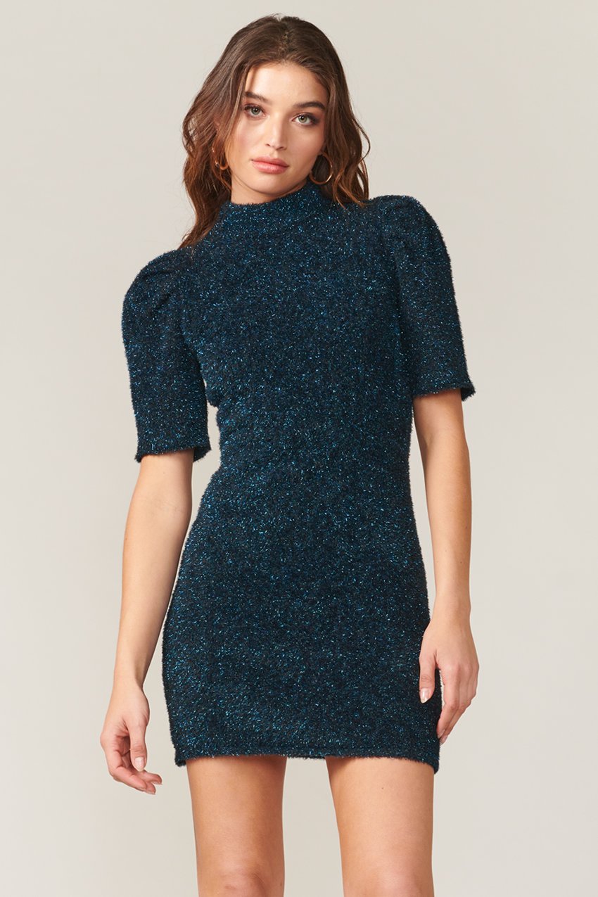 Andrea Cozy Lurex Sweater Dress