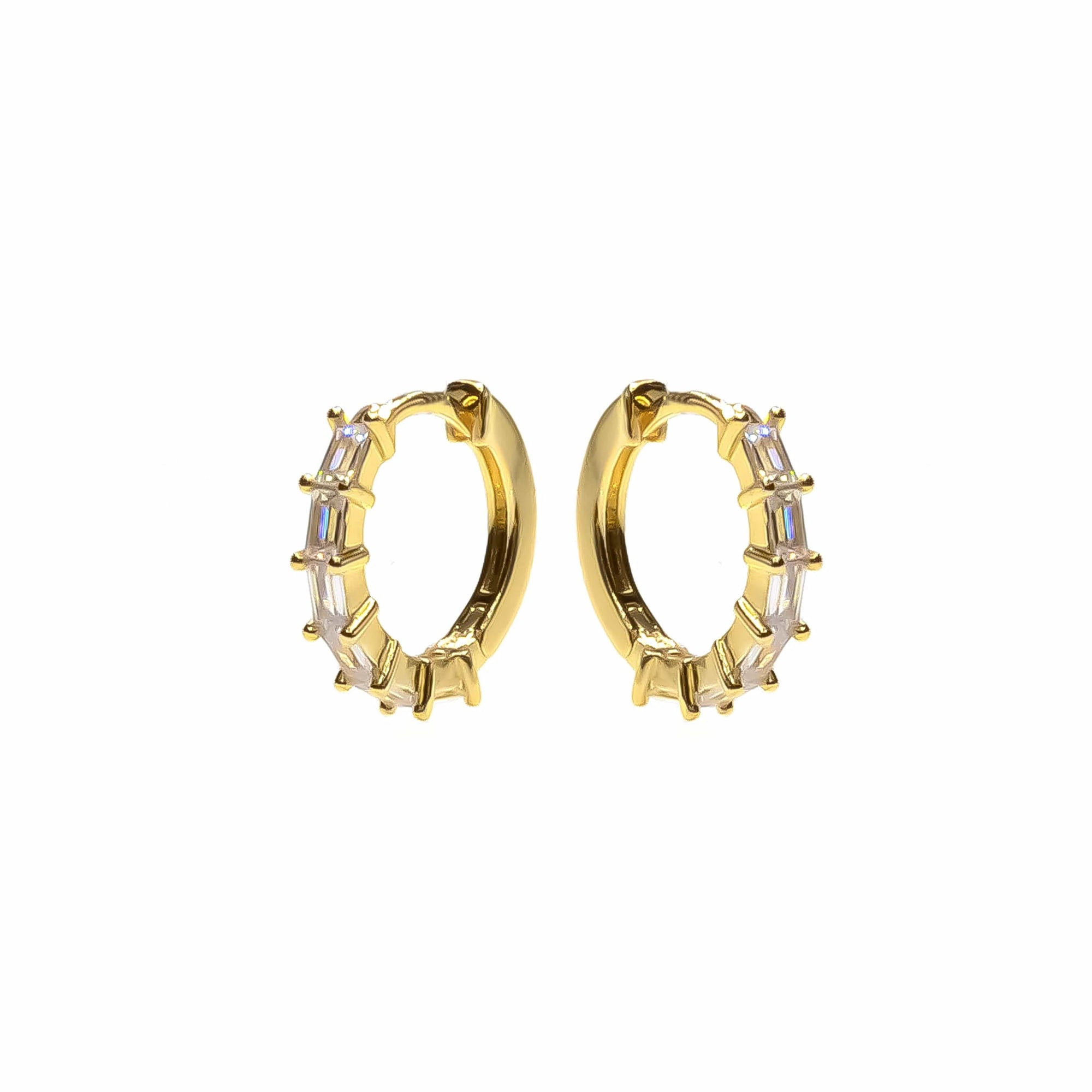 "Romantic" CZ Hoop Earrings in Gold