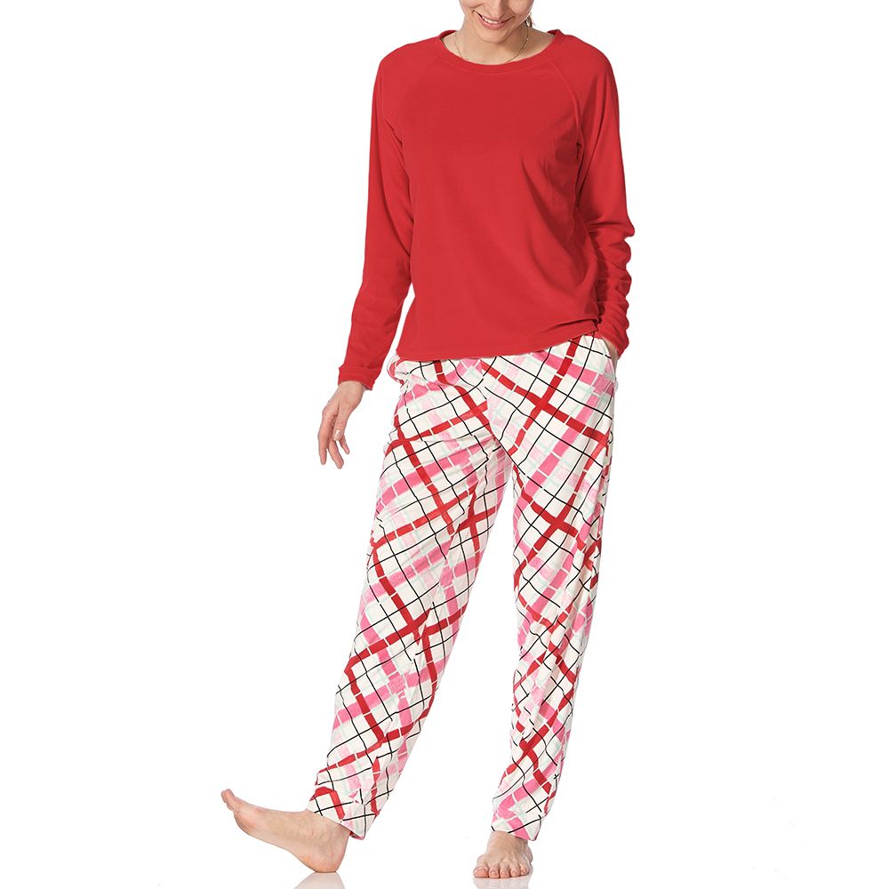 Hue Hazy Plaid Fleece Pyjama Set
