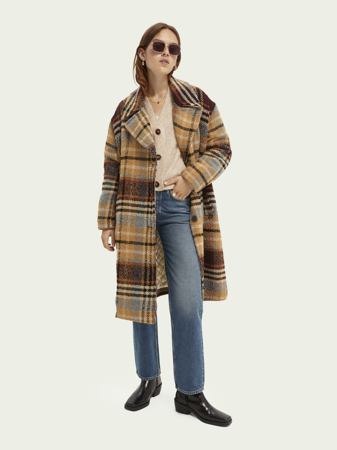 Oversized sales boucle coat