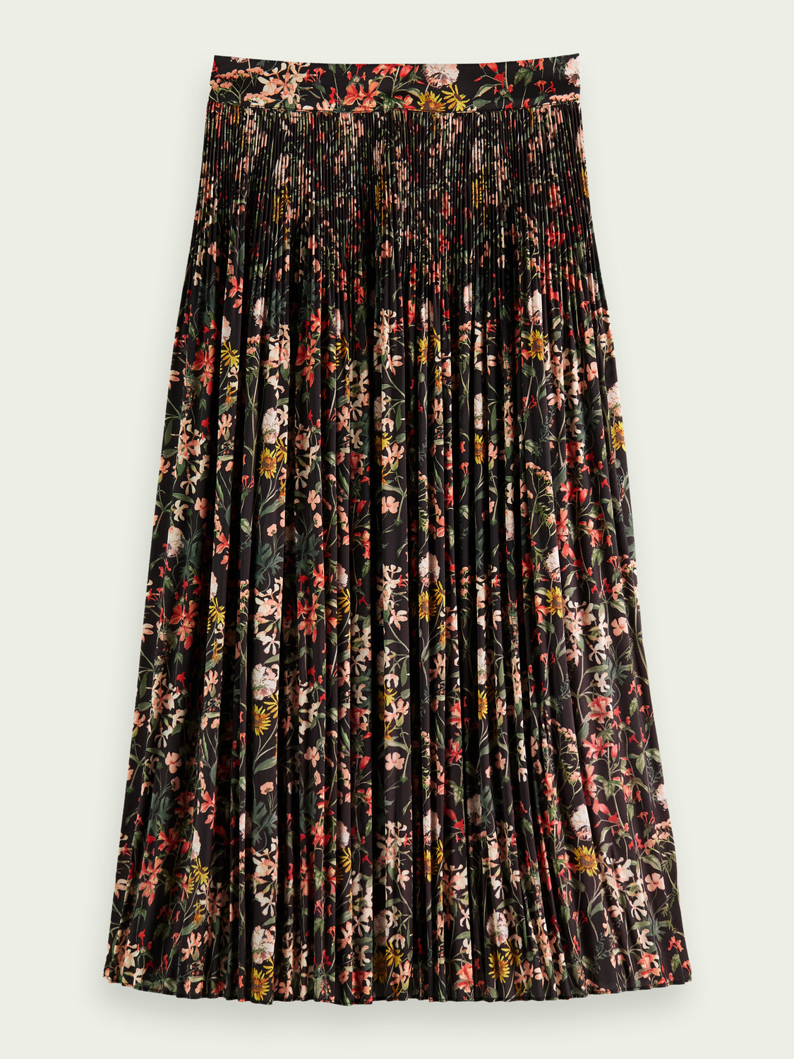 Floral pleated 2025 maxi skirt